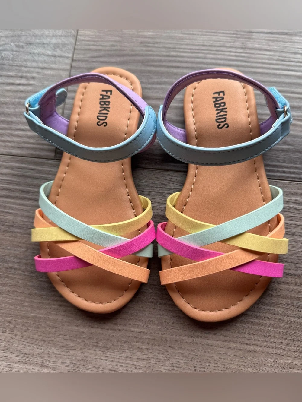 FabKids Rainbow Strappy Kids Sandals - Multicolor